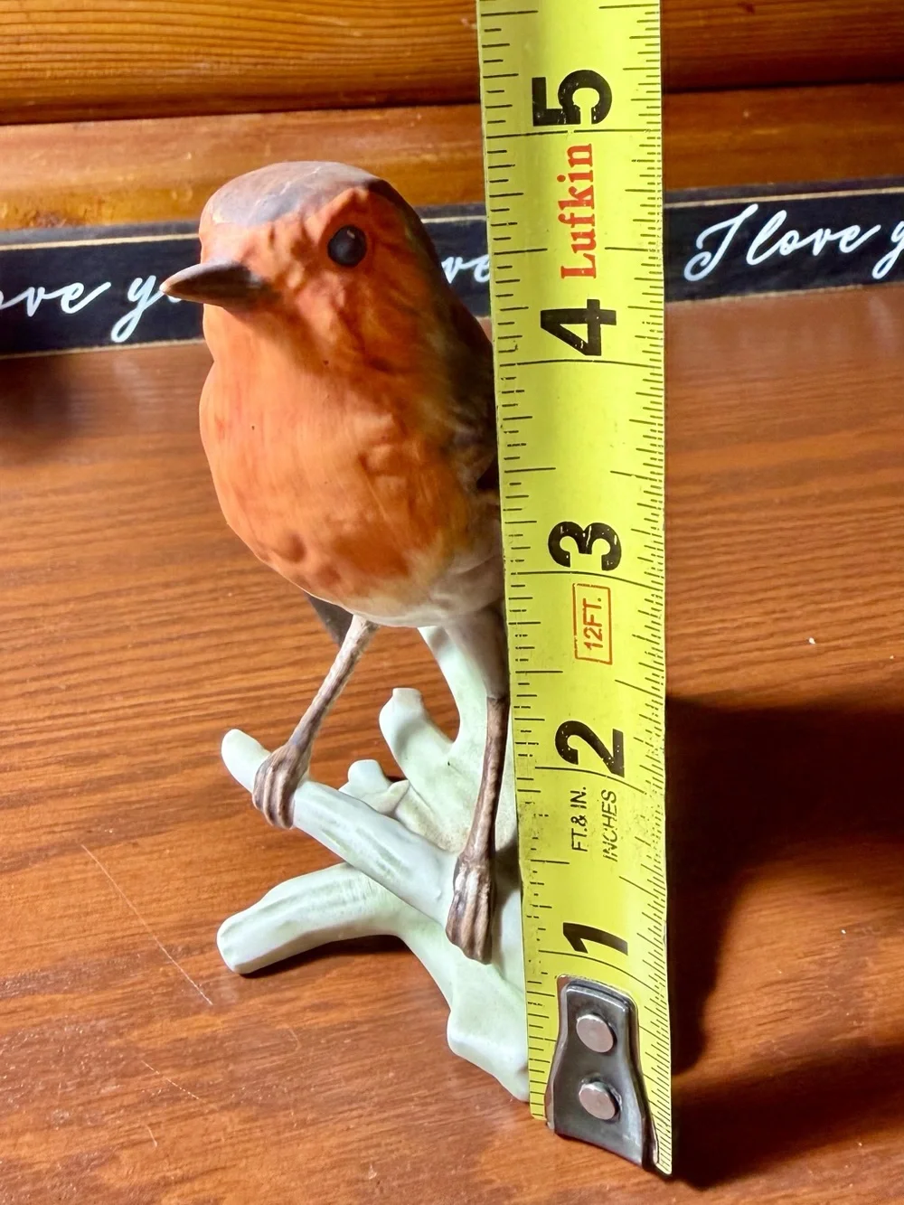 Vintage Goebel West Germany Rotkehlchen Robin Rouge- Gorge On Branch Figurine